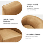 Althea Modern Genuine Leather Swivel Barrel Chair with Solid Wood Base Set of 2 By HULALA HOME