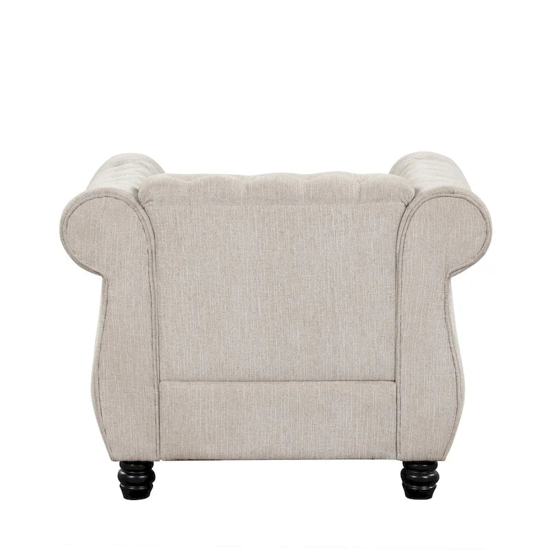 Morden Fort Sofa-Sessel, gepolsterter Chesterfield-Armlehnsessel mit Knopfheftung