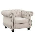 Morden Fort Sofa-Sessel, gepolsterter Chesterfield-Armlehnsessel mit Knopfheftung