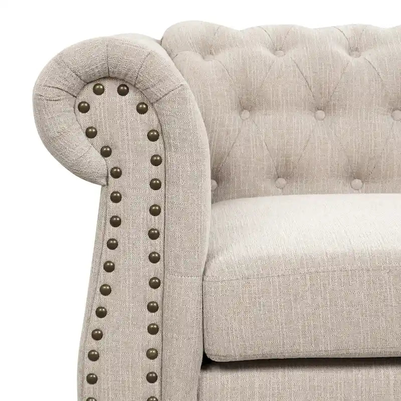 Morden Fort Sofa-Sessel, gepolsterter Chesterfield-Armlehnsessel mit Knopfheftung