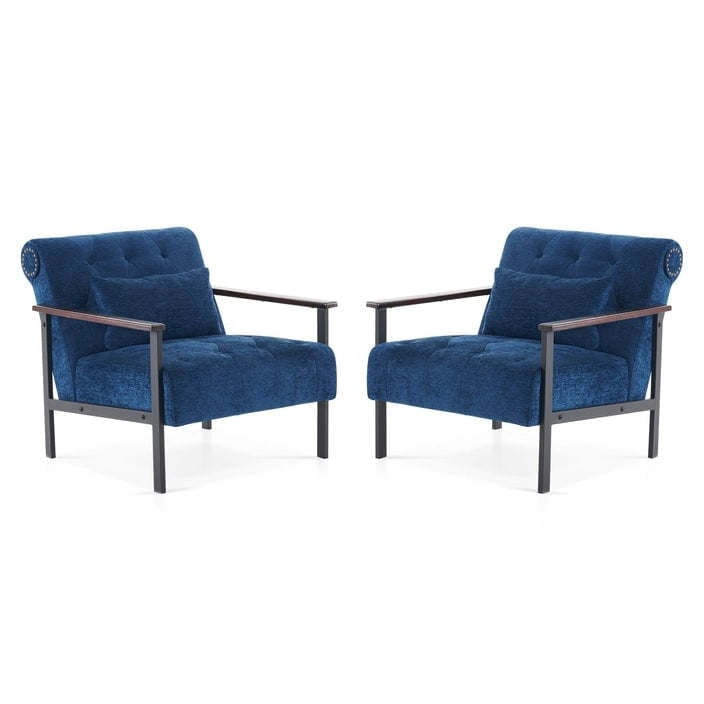MCombo set of 2 Modern Accent, Ergonomics Lounge Chair for Living Room, Chenille, HQ417