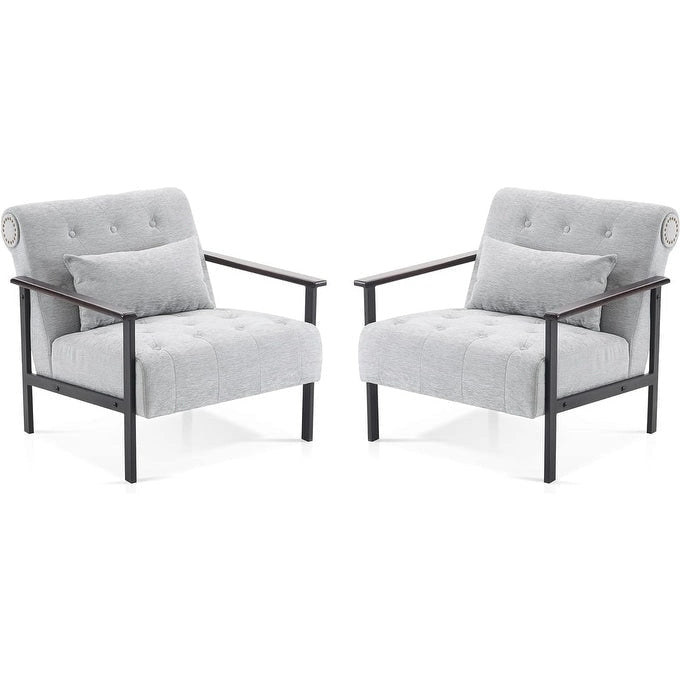 MCombo set of 2 Modern Accent, Ergonomics Lounge Chair for Living Room, Chenille, HQ417