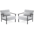 MCombo set of 2 Modern Accent, Ergonomics Lounge Chair for Living Room, Chenille, HQ417