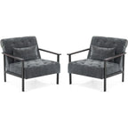 MCombo set of 2 Modern Accent, Ergonomics Lounge Chair for Living Room, Chenille, HQ417