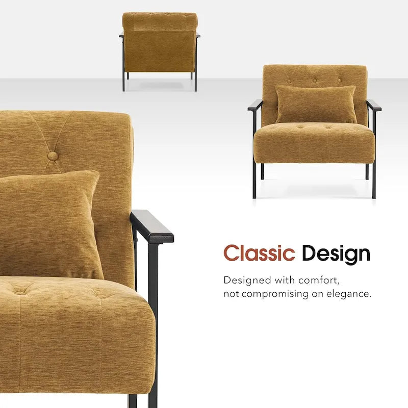 MCombo set of 2 Modern Accent, Ergonomics Lounge Chair for Living Room, Chenille, HQ417