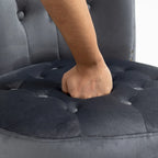 AVAWING Set of 2 High Back Throne Chair Velvet Armless Royal Accent Chair with Storage