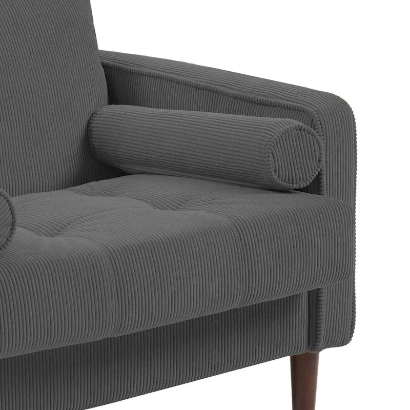 2er-Pack moderne Breitarmstühle aus Cord mit Nackenkissen