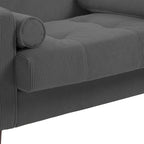 2er-Pack moderne Breitarmstühle aus Cord mit Nackenkissen