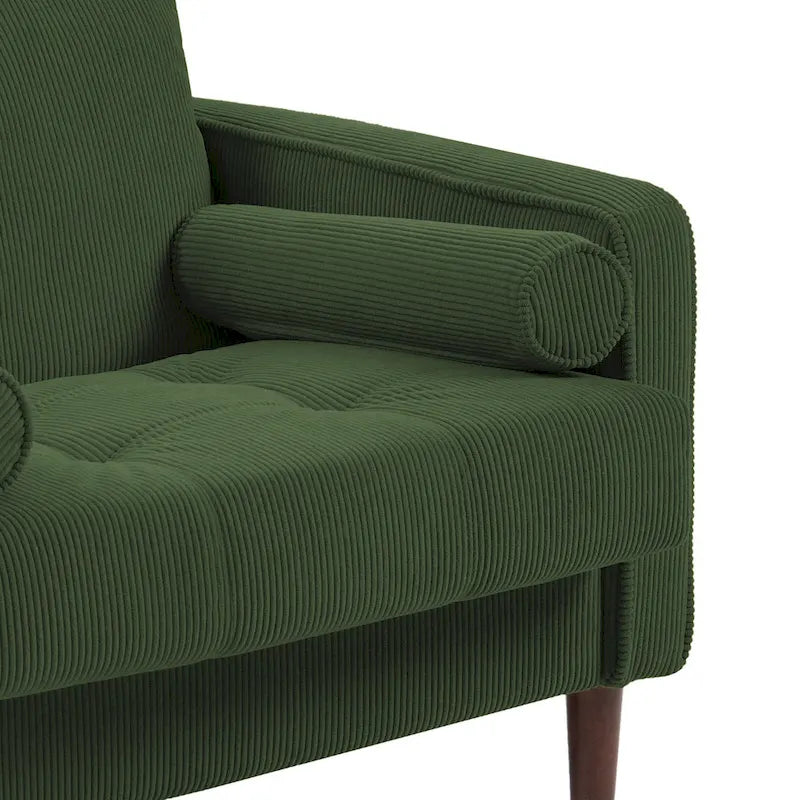 2er-Pack moderne Breitarmstühle aus Cord mit Nackenkissen