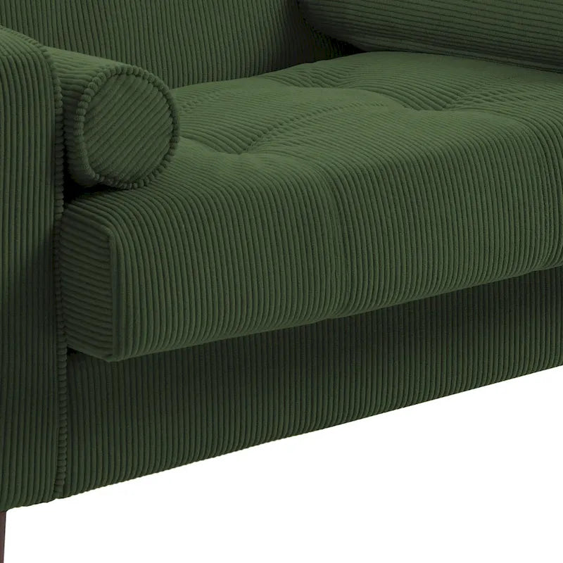2er-Pack moderne Breitarmstühle aus Cord mit Nackenkissen