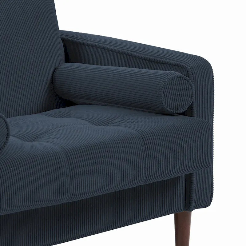 2er-Pack moderne Breitarmstühle aus Cord mit Nackenkissen
