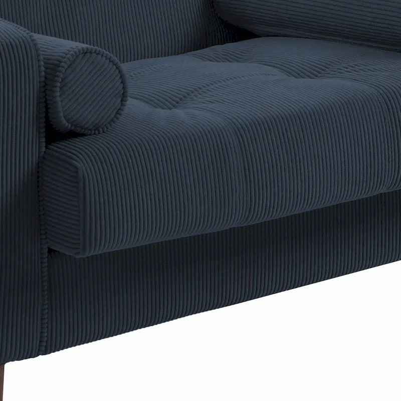 2er-Pack moderne Breitarmstühle aus Cord mit Nackenkissen