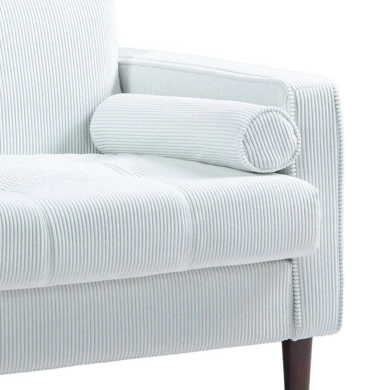 2er-Pack moderne Breitarmstühle aus Cord mit Nackenkissen
