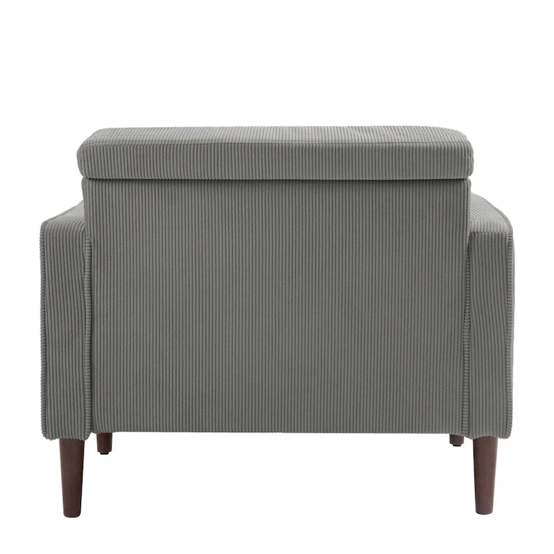 2er-Pack moderne Breitarmstühle aus Cord mit Nackenkissen