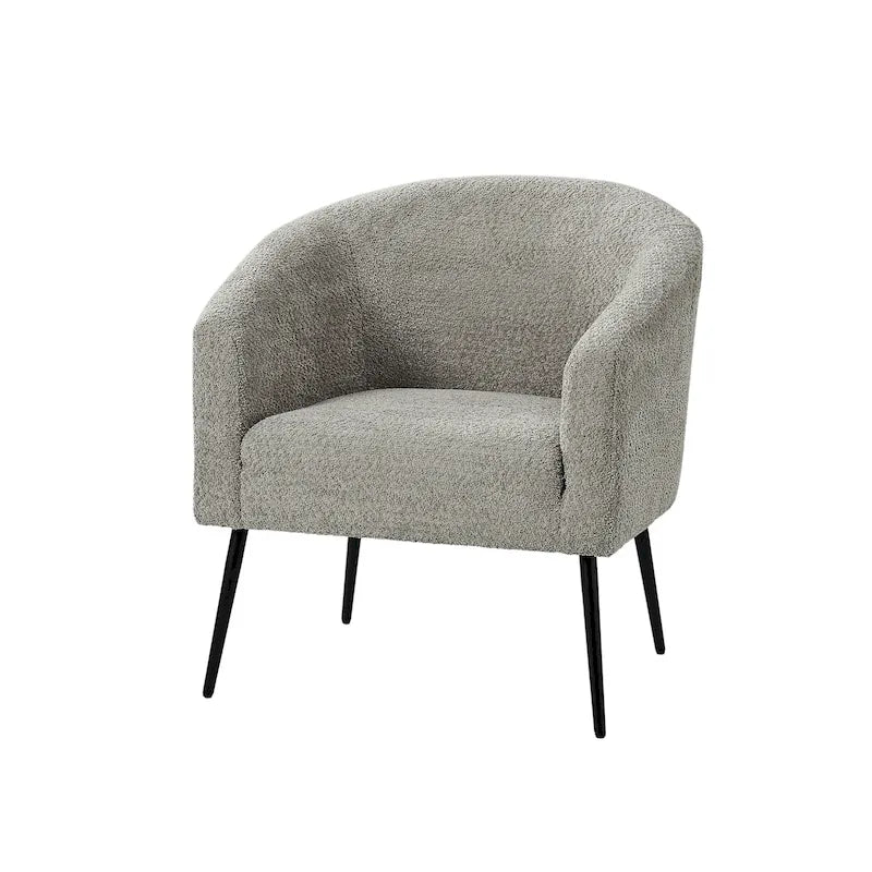 Hal moderne bouclé-armstoel met metalen poten van HULALA HOME
