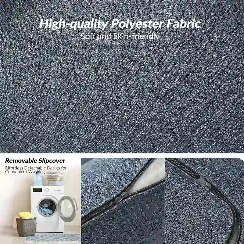 Sillón extragrande moderno Sophie con funda extraíble y otomana, con ruedas traseras bloqueables, de HULALA HOME