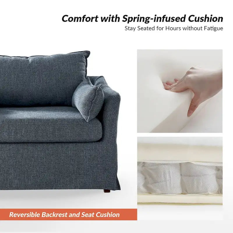 Sillón extragrande moderno Sophie con funda extraíble y otomana, con ruedas traseras bloqueables, de HULALA HOME