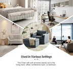 Sillón extragrande moderno Sophie con funda extraíble y otomana, con ruedas traseras bloqueables, de HULALA HOME
