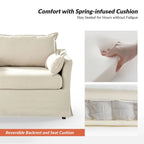 Sillón extragrande moderno Sophie con funda extraíble y otomana, con ruedas traseras bloqueables, de HULALA HOME