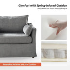 Sillón extragrande moderno Sophie con funda extraíble y otomana, con ruedas traseras bloqueables, de HULALA HOME