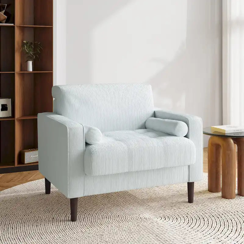 Sillón decorativo ancho moderno Aronas de pana con cojines