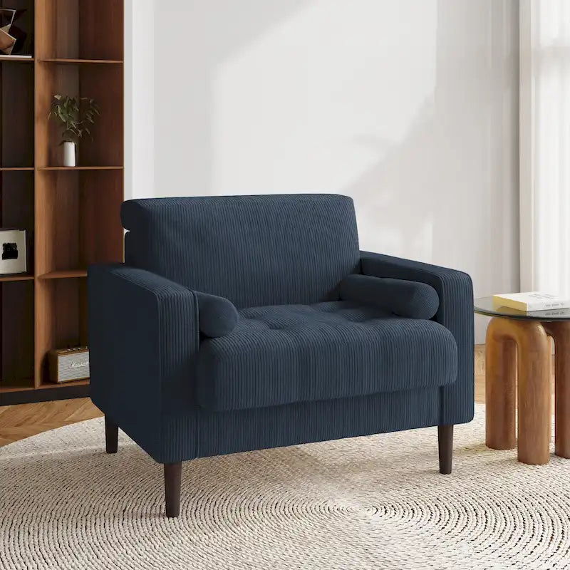 Sillón decorativo ancho moderno Aronas de pana con cojines