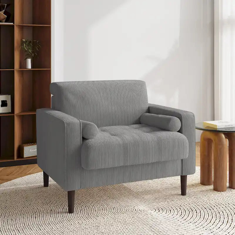 Sillón decorativo ancho moderno Aronas de pana con cojines