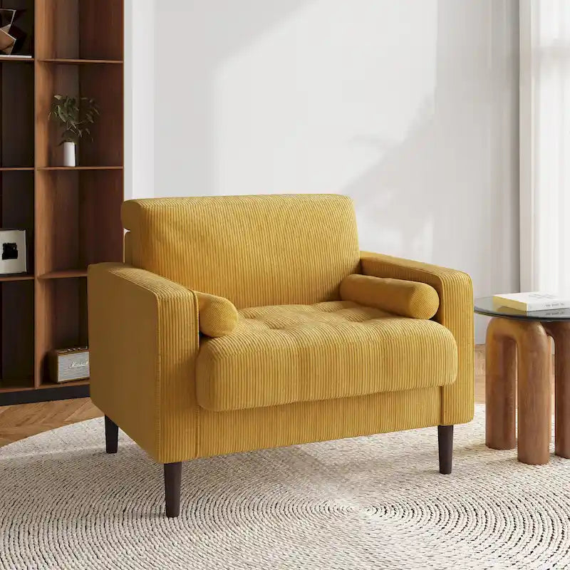Sillón decorativo ancho moderno Aronas de pana con cojines