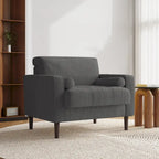 Aronas Modern Corduroy Wide Accent Chair with Pillows