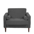 Aronas Modern Corduroy Wide Accent Chair with Pillows