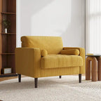 Aronas Modern Corduroy Wide Accent Chair with Pillows