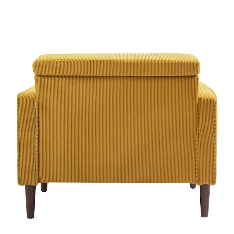 Aronas Modern Corduroy Wide Accent Chair with Pillows