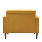 Aronas Modern Corduroy Wide Accent Chair with Pillows