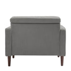 Aronas Modern Corduroy Wide Accent Chair with Pillows