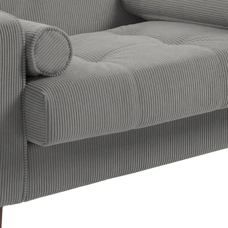 Aronas Modern Corduroy Wide Accent Chair with Pillows