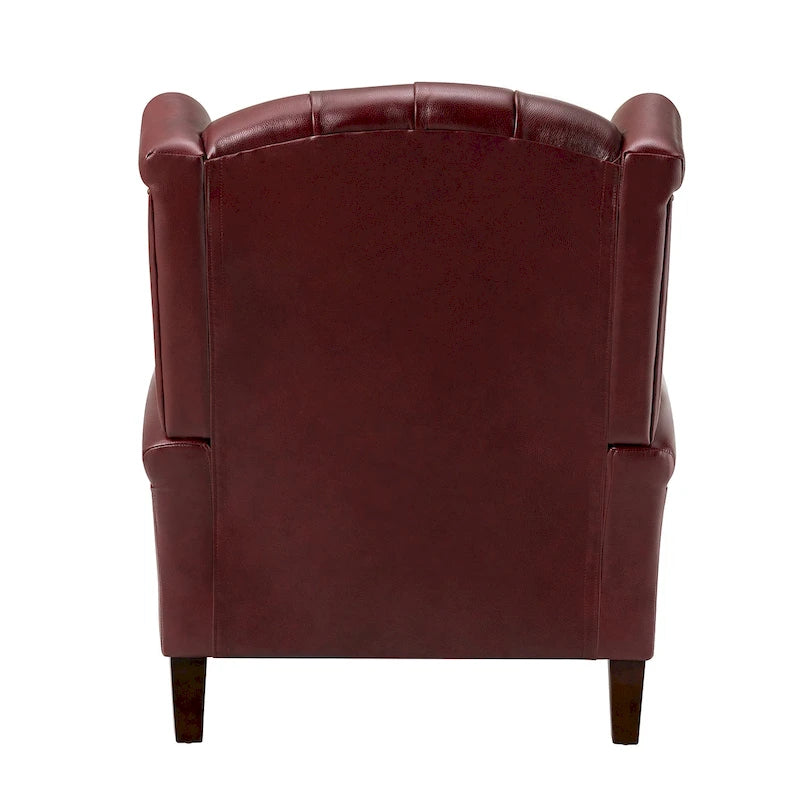 Alex Classic Wingback Leather Armchair with Nailhead Trim Set of 2 by HULALA HOME