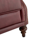 Alex Classic Wingback Leather Armchair with Nailhead Trim Set of 2 by HULALA HOME