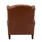 Alex Classic Wingback Leather Armchair with Nailhead Trim Set of 2 by HULALA HOME