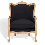 SAFAVIEH Couture Kali Oak Natural Linen Wing Chair - 34Wx34Dx40H