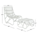 SAFAVIEH Jacquelynn White Wicker Chair And Ottoman Set - 22 x 30.5 x 32 - 22Wx30Dx31H