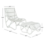 SAFAVIEH Jacquelynn White Wicker Chair And Ottoman Set - 22 x 30.5 x 32 - 22Wx30Dx31H