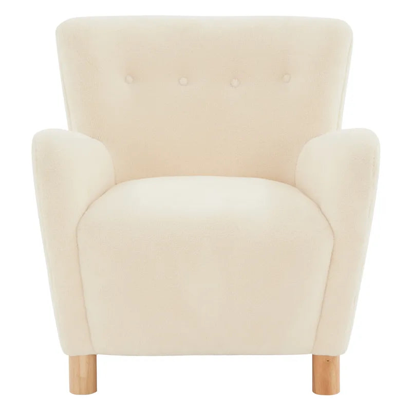 SAFAVIEH Couture Zornitza Faux Shearling Accent Chair - 31 In W x 27 In D x 33 In H - 31Wx27Dx33H