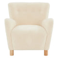 SAFAVIEH Couture Zornitza Faux Shearling Accent Chair - 31 In W x 27 In D x 33 In H - 31Wx27Dx33H