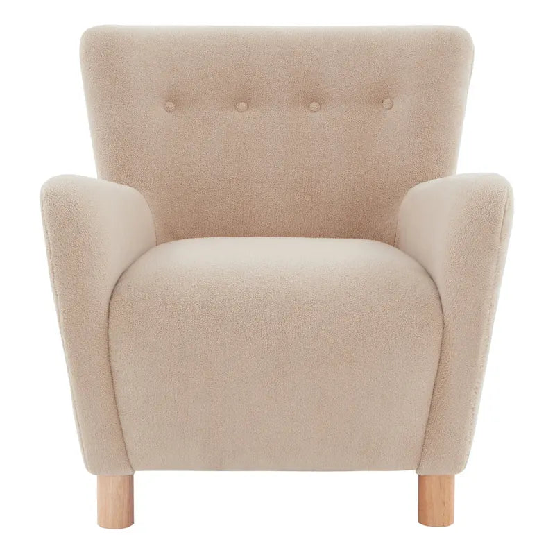 SAFAVIEH Couture Zornitza Faux Shearling Accent Chair - 31 In W x 27 In D x 33 In H - 31Wx27Dx33H
