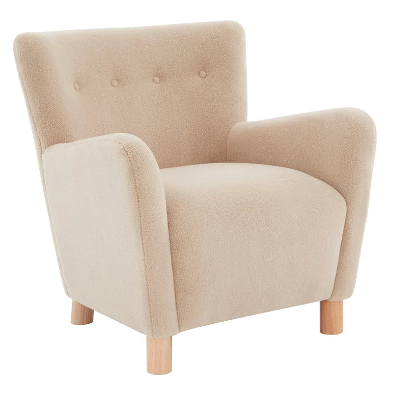 SAFAVIEH Couture Zornitza Faux Shearling Accent Chair - 31 In W x 27 In D x 33 In H - 31Wx27Dx33H