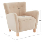 SAFAVIEH Couture Zornitza Faux Shearling Accent Chair - 31 In W x 27 In D x 33 In H - 31Wx27Dx33H