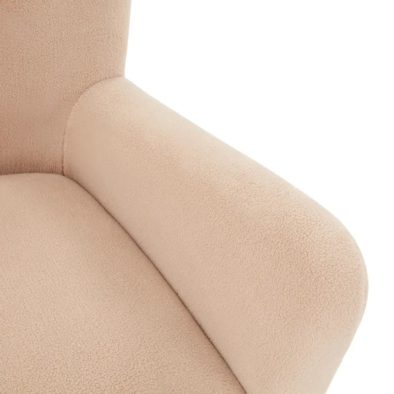 SAFAVIEH Couture Zornitza Faux Shearling Accent Chair - 31 In W x 27 In D x 33 In H - 31Wx27Dx33H