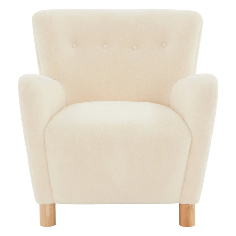 SAFAVIEH Couture Zornitza Faux Shearling Accent Chair - 31 In W x 27 In D x 33 In H - 31Wx27Dx33H