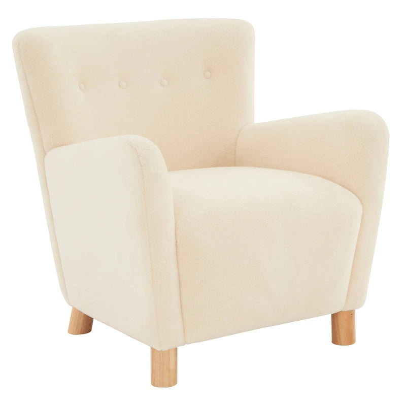 SAFAVIEH Couture Zornitza Faux Shearling Accent Chair - 31 In W x 27 In D x 33 In H - 31Wx27Dx33H