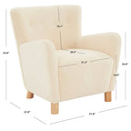 SAFAVIEH Couture Zornitza Faux Shearling Accent Chair - 31 In W x 27 In D x 33 In H - 31Wx27Dx33H